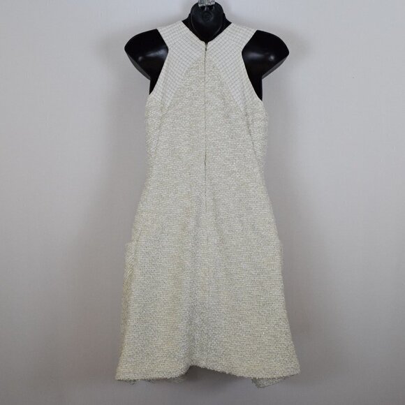 Theyskens' Theory Dystie Feckle Mini Dress 4 Ivory Boucle Tweed Fit And Flare - Picture 3 of 15